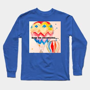 Keep On Ascending Hot Air Balloon Watercolour Long Sleeve T-Shirt